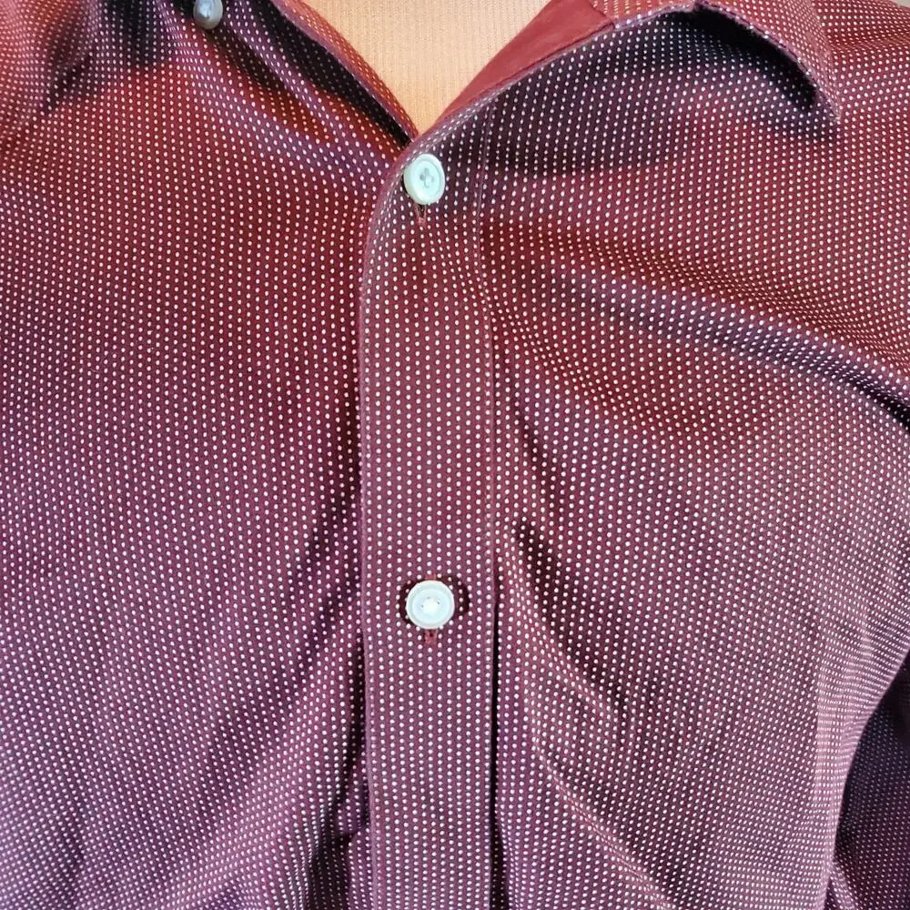 Banana Republic Mens Shirt XL Extra Large Maroon Long Sleeve Button Up Dress Top